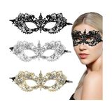 Odea Xspring Parti Maskesi, 3'lü Paket Dantel Göz Maskesi, Kadınlar Için Venedik Tarzı Parti Maskesis, Kostüm ve Kıyafet Aksesuarı, Balo ve Özel Günler Için Şık Masquerade Maskesis Seti