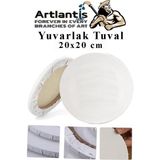 Odea Yuvarlak Tuval 20X20 cm 1 Adet Arkadan Zımbalı Astarlı Resim Tuvali Akrilik Boya Yağlı Boya Daire Tuval