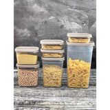 Odea Yzhome 7 Li Plastik Vakum Kapaklı Saklama Kabı Erzak Bakliyat Kavanoz Peggy Set 400-800-1150-1500-3200 ml - Abanoz