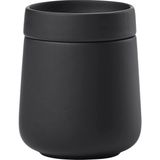 Odea Zone Denmark Nova One Kapaklı Saklama Kutusu, Seramik Kutu, Pamuk Pedleri ve Pamuklu Çubuklar Gibi Banyo Malzemelerini Saklamak Için, Çap 8,4 Cm, Yükseklik 10 Cm, Kapasite 290 Ml, Siyah - 001-Renkli