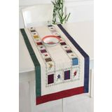 Ödel Home Bordürlü Meydaniye Yamalı ve İşlemeli Runner Naturel 50 x 130