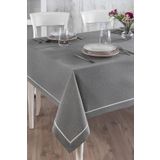 Ödel Home Buldan Keteni Biyeli Masa Örtüsü Antrasit 140 x 180