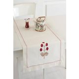Ödel Home Buldan Keteni Çiçek İşlemeli Runner Bordo 50 x 130