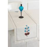 Ödel Home Buldan Keteni Çiçek İşlemeli Runner Turkuaz 50 x 130