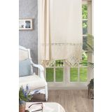 Ödel Home Buldan Keteni Lase İşlemeli El İşi Dantelli Fon Perde Naturel 150 x 100