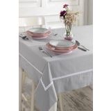 Ödel Home Buldan Kumaşı Ara Dantelli Masa Örtüsü Gri 140 x 240