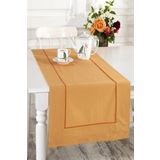 Ödel Home Buldan Kumaşı Kiremit Renk Biyeli Runner Hardal 50 x 130