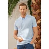 odelon Basic Regular Fit Erkek Açık Mavi Polo Yaka Tişört