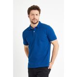 odelon Basic Regular Fit Erkek Indigo Polo Yaka Tişört