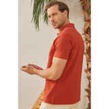 odelon Basic Regular Fit Erkek Kiremit Polo Yaka Tişört