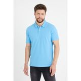 odelon Basic Regular Fit Erkek Mavi Polo Yaka Tişört