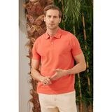 odelon Basic Regular Fit Erkek Turuncu Polo Yaka Tişört