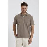 odelon Basic Regular Fit Erkek Vizon Polo Yaka Tişört