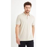 Odelon Erkek Basic Polo Yaka Tişört (Regular Fit) Bej - M