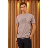 Odelon Erkek Comfort Fit Baskılı Pamuklu Tişört Gri Self Observation MARS11 - XXL
