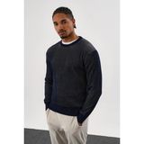 Odelon Erkek Regular Fit Vanize Örgü Pamuklu Bisiklet Yaka Lacivert Triko Kazak - XL