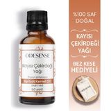 Odesense Kayısı Çekirdeği Yağı 50 ml Soğuk Sıkım Doğal ve Saf Cilt ve Saç Bakım Yağı Bez Kese