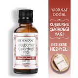 Odesense Kuşburnu Çekirdeği Yağı 30 ml Soğuk Sıkım Doğal Saf Gua Sha Cilt Saç Bakım Yağı Bez Kese Hediye