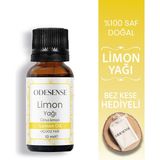 Odesense Limon Uçucu Yağı 10 ml Doğal ve Saf İçerik Damlalıklı Kapaklı Şişe Bez Kese