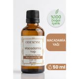 ODESENSE Macadamia Makademya Yağı 50 ml Soğuk Sıkım %100 Doğal Saf Cilt Ve Saç Bakım Yağı Katkısız