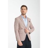 Odessa Erkek Kahverengi Kendinden Desenli Mevsimlik Mono Yaka Slim Fit Blazer Ceket Kahverengi 56
