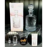 Odi Cam Karaf Sürahi ve 2 Adet 265 ml Bardak - Viski Seti - Su Meşrubat Viski Şişesi 1100 ml