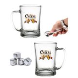 ODİ HOME 2 Adet Büyük Boy Renkli Baskılı Cam Bira Bardağı 600 ml
