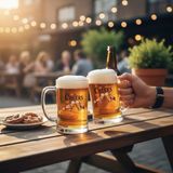 Odi Home 2 Adet Büyük Boy Renkli Cheers Baskılı Cam Bira Bardağı 600 ml - Şeffaf