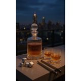 Odi Home Cam Karaf ve 2 Adet 265 ml Bardak - Su Meşrubat Viski Şişesi - Viski Karaf Set 1200 ml - 1,2 lt