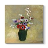 Odilon Redon - Büyük Yeşil Vazo ile Karışık Çiçekler Tablosu 100 x 100
