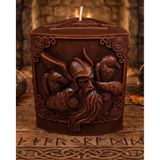 Odin ve Kuzgunlar Tasarımlı Soya Dekoratif Mum | İskandinav Viking Mitolojisi Hediye Mum