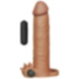 Odins Shop 6,5 cm Uzatmalı Realistik Titreşimli Penis Kılıfı Melez Xtender