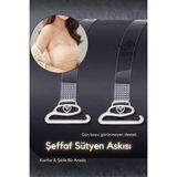 Odise Şeffaf Kalp Desenli Ayarlanabilir Sütyen Askısı - Elbise ve Bluzlar Için – Görünmez & Şık Dokunuş - Standart - Şeffaf Cam