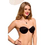 Odise Transparan (Sırtı Şeffaf) Düğün,nişan,gece Kıyafeti Dekolte Abiye Sütyeni (Siyah) Desteksiz Softcup - 90B