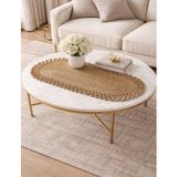 ODIYO Oval Jüt Runner Masa Örtüsü, 30x70 cm, Hasır Dokuma, Çift Taraflı, Doğal (hasır)