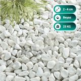 ODN Beyaz Dolomit Taş 25 kg 6-10 cm Dolomit Taşı Bahçe Süs Akvaryum Taşı Taşı Dere Çakıl Dekor Mezar Taşı - 2 - 4 cm