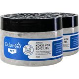 ODORGO Pet Koku Yok Edici Jel 250 g Kedi Kumu Mama ve Yatak Alanı Pasif Parfümsüz Bitkisel Vegan - 2'li