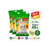 Odorless Freshy Mikro Silika Kristal Kedi Kumu 3’lü Set, 3 x 15 L, Toplam 45 L, Yıllık Paket, Koku Kontrolü, Topaklaşmaz