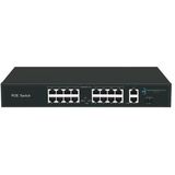 ODS 08ODS-16P2U-200 16 Port 200 W Full PoE 10-100 2X Uplink Yönetilemez Switch