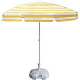 Ods Plaj Şemsiyesi 200/8 Sarı-Beyaz Çizgili + 20 Litre Bidonlu - 200 cm - Sarı - Beyaz