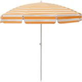 Ods Plaj Şemsiyesi Turuncu-Beyaz+Şemsiye Kazığı Taşıma Çantası Hediyeli