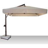 ODS Şemsiye Sun Pole Kare Şemsiye 300X300/8 + 4 Adet Küp Bidonlu Metal Ayaklı - 3 x 3 m - Krem