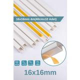 Odta 4 Metre (16X16MM) Kedinden Yapışkanlı Kablo Kanalı | 4m (10 Adet x 40CM) Kablo Gizleyici