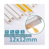 Odta 4 Metre Kendinden Yapışkanlı Kablo Kanalı 12x12 mm Standart Seçenekle Kolay Kurulum - Beyaz