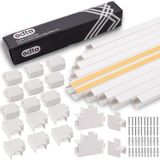 ODTA Kablo Kanalı Seti, 4M (10x40cm) Kanal ve 19 Ek Aparat, 25x16mm Kendinden Yapışkanlı Kablo Gizleyici, KAblo Toparlayıcı, TV ve Uzatma Kablosu Kirliliğinden Kurtulun