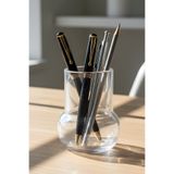 Oduman Minimalist Şeffaf Cam Kalemlik - Masaüstü Ofis Organizer (11X9 Cm)