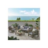 Oduns Antero 3+1+1 Bahçe Balkon Teras Ahşap Oturma Grubu (Füme)