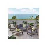 Oduns Nora 2+1+1 Bahçe Balkon Teras Ahşap Oturma Grubu (Füme)
