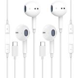 OECLAL Samsung S23 FE S22 S21 S20 A53 A54 için 2 Paket USB C Kulaklık Kablolu Kulakiçi Mikrofon Ses Kontrollü Kulak Tipi C Kulaklık Bas Stereo Çoğu Android'e Uyar.
