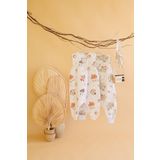 Oeko-Tex Sertifikalı Pamuklu Pazen Kumaş Baskılı 1 Tog Kız Erkek Unisex Bebek Uyku Tulumu 2'Li Takım
